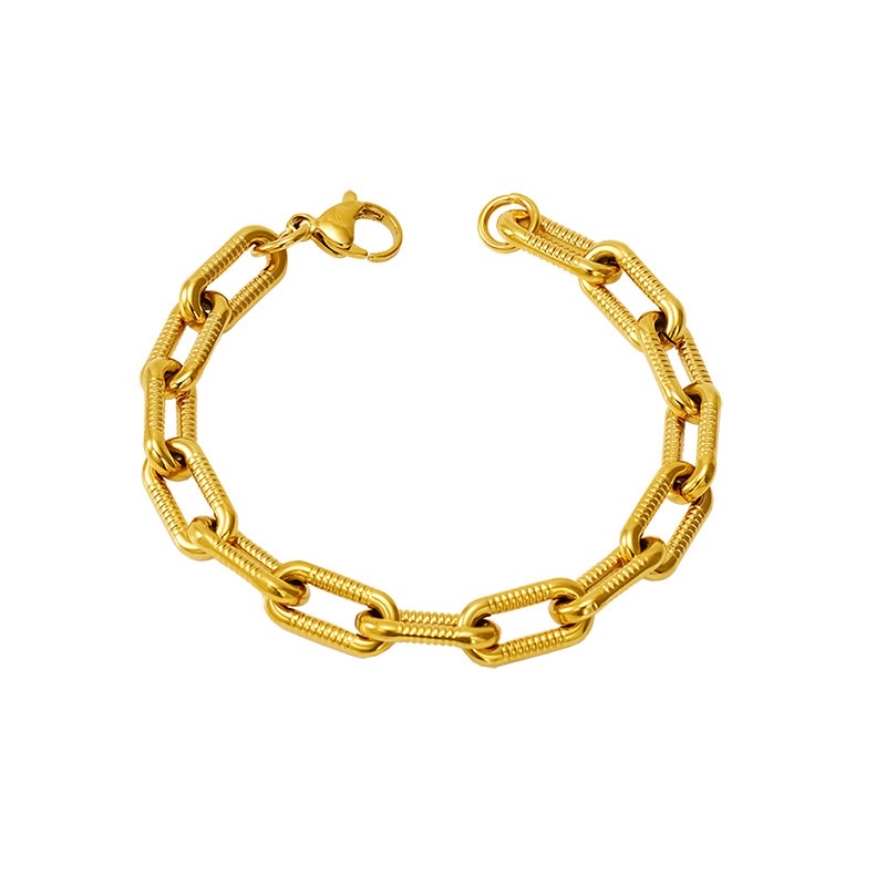Stainless steel necklaces and bracelets, popular in Europe and America, in stock, environmentally friendly and color-preserving electroplated detail image 1