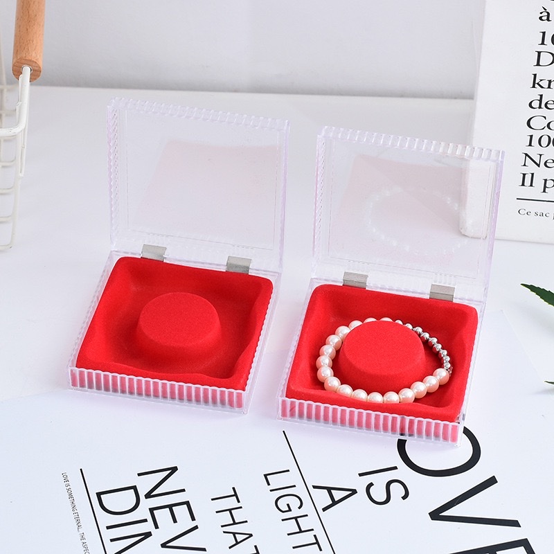 亚克力手镯盒透明塑料盒手镯手链包装盒首饰盒正方形佛珠盒子批发 饰品架子产品图