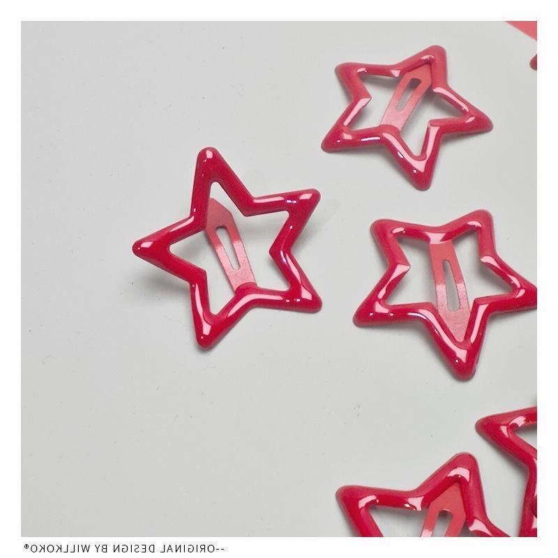星星发夹中国风新年星星红色夹子儿童红色发夹氛围感红色大红色详情图3
