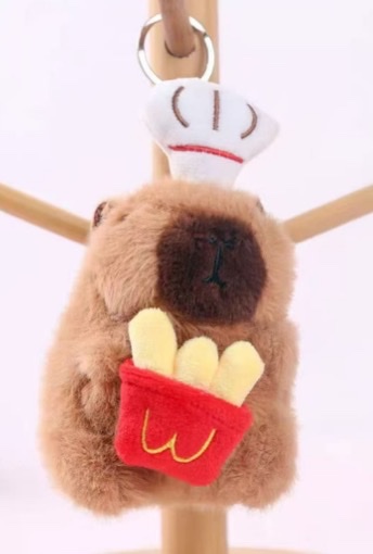 可爱毛绒卡皮巴拉公仔钥匙扣批发学生书包小挂件摆件玩偶娃娃抓机 