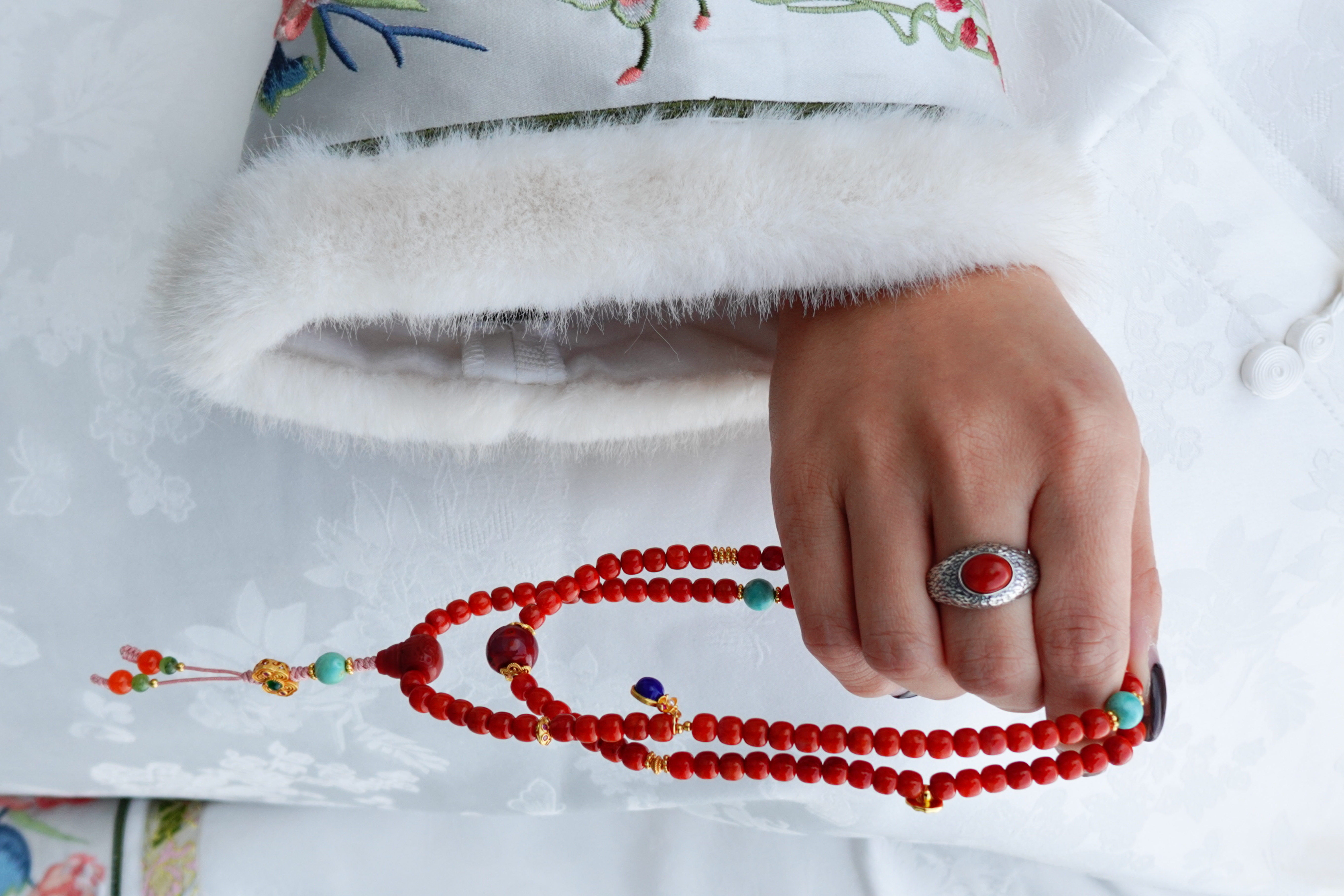【一妃聚宝】南红项链纯手工DIY手链手串设计108颗原创设计毛衣链详情图2
