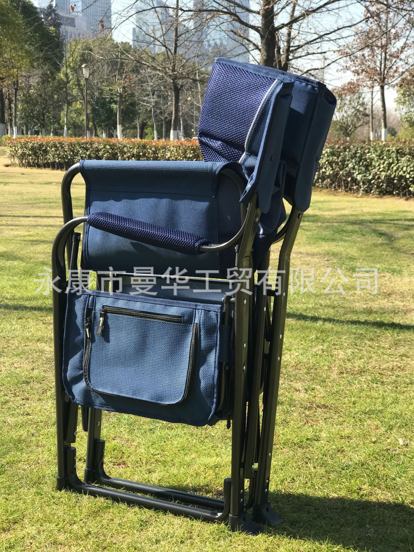 欧版新款折叠椅户外休闲写生便携豪华导演椅带侧台带冰包加大尺寸 详情图9