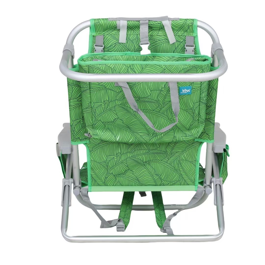 户外铝合金沙滩椅背包式折叠椅调档保温包扶手椅露营休闲躺椅产品图