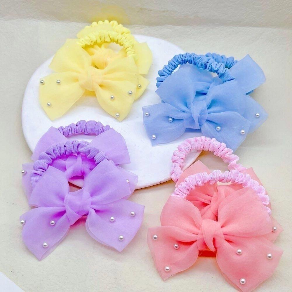 Belle Accessories 1 Princess Children's Hair Tie, Girl Bow, rubber band, Baby Head Accessories, Pearl Hair Band New Style