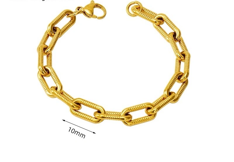 Stainless steel necklaces and bracelets, popular in Europe and America, in stock, environmentally friendly and color-preserving electroplated detail image 8