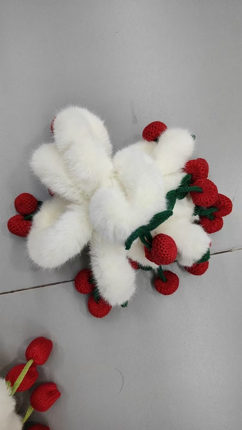 CCB羊毛毡手工布艺山茶花发饰发夹配件时尚简约百搭女款