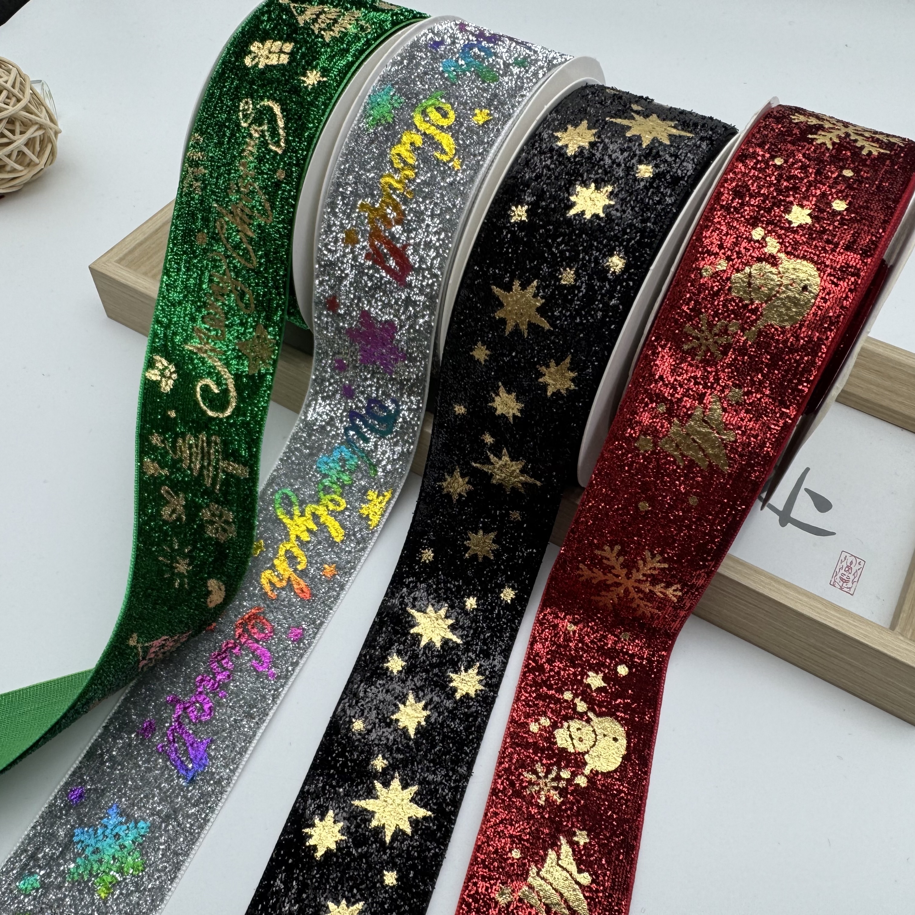 Customized webbing, sample processing, gradient webbing, ribbon bow decoration, handcrafted materials, wide and multi-color webbing, DIY accessories