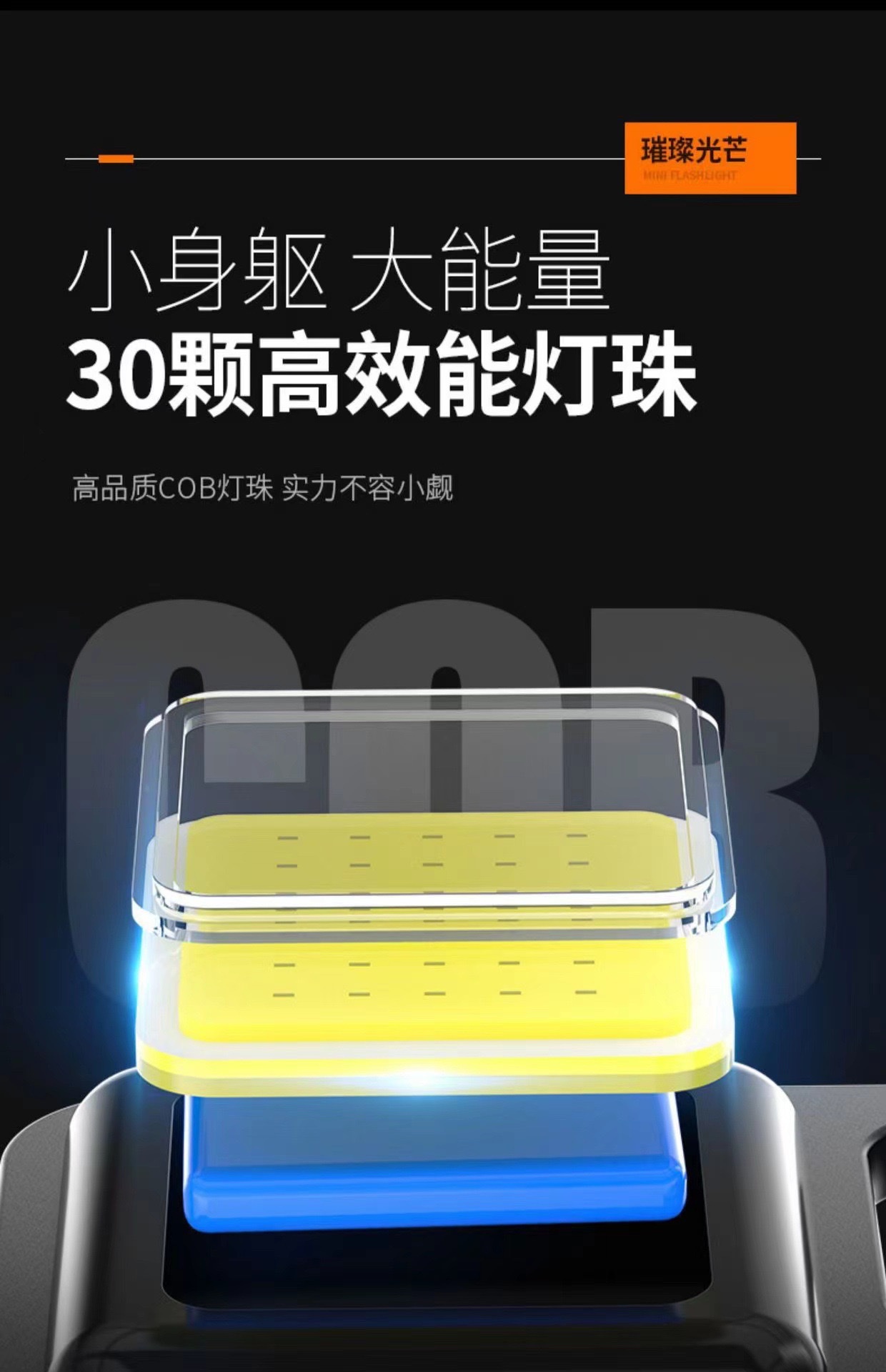 钥匙扣灯强光充电手电筒超亮户外多功能随身迷你工作灯便携LED灯详情图6