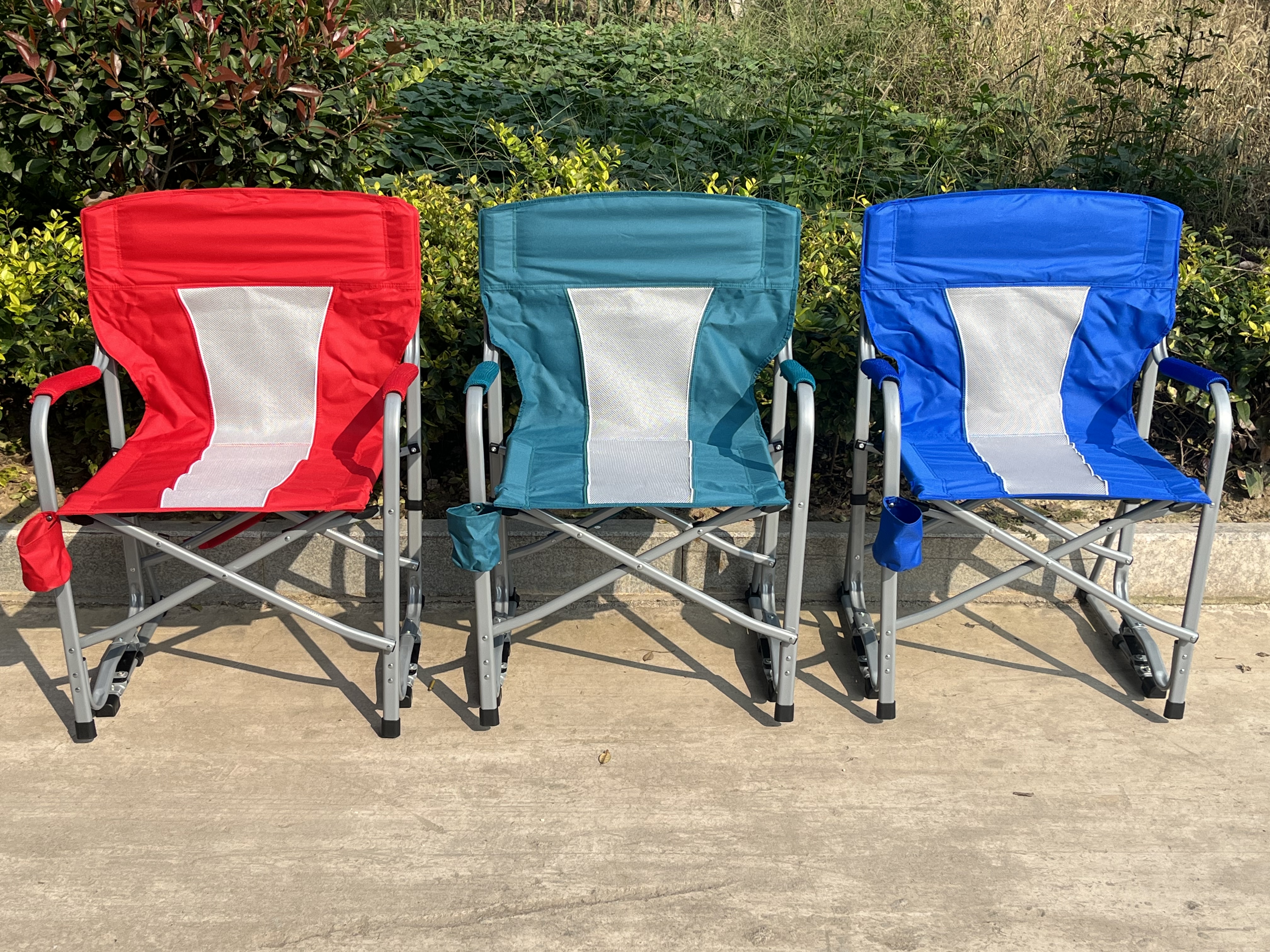 户外折叠椅摇摆椅导演椅休闲沙滩椅露营椅舒适透气靠背摇摇椅钓鱼椅