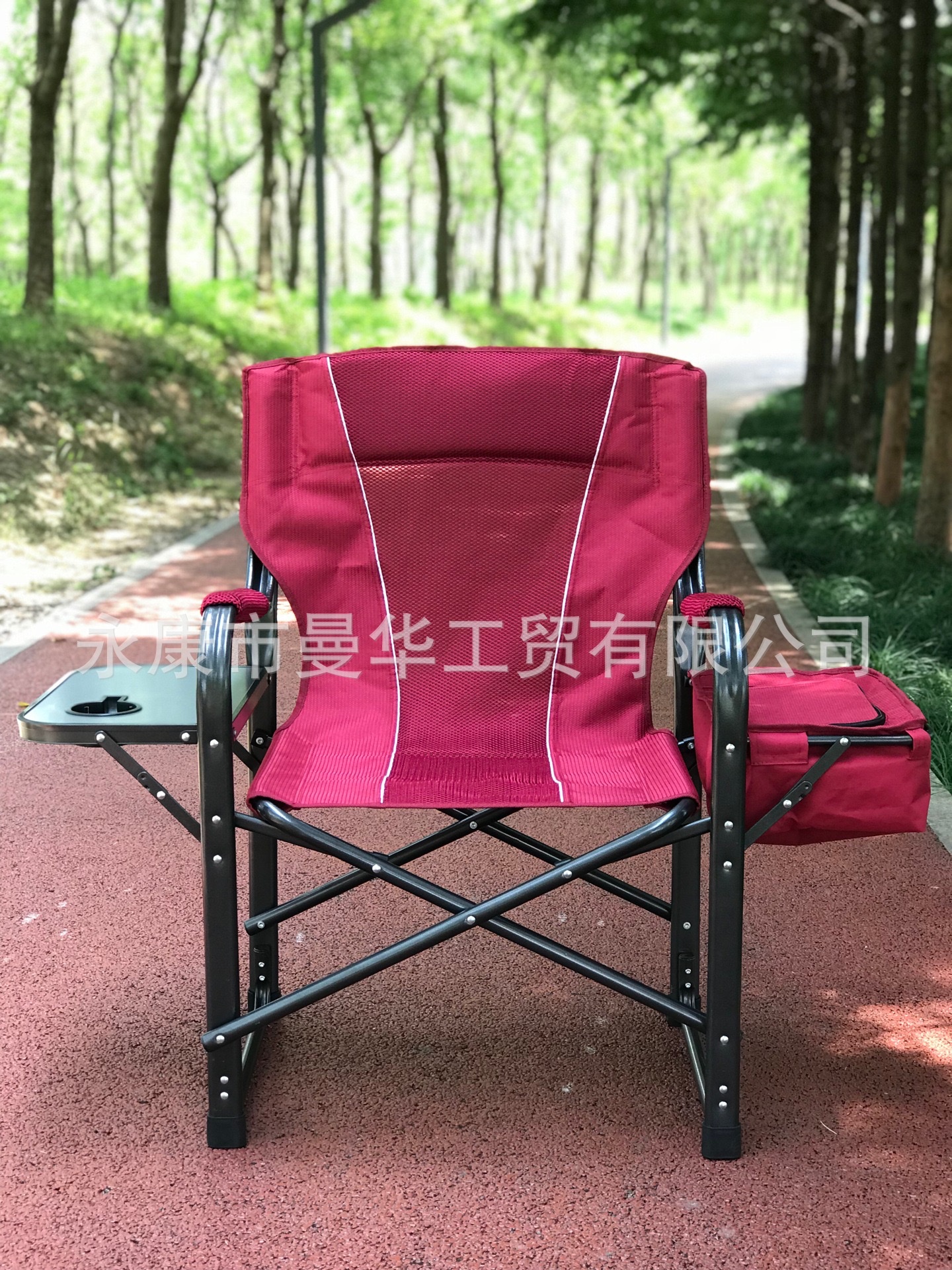 欧版新款折叠椅户外休闲写生便携豪华导演椅带侧台带冰包加大尺寸 产品图