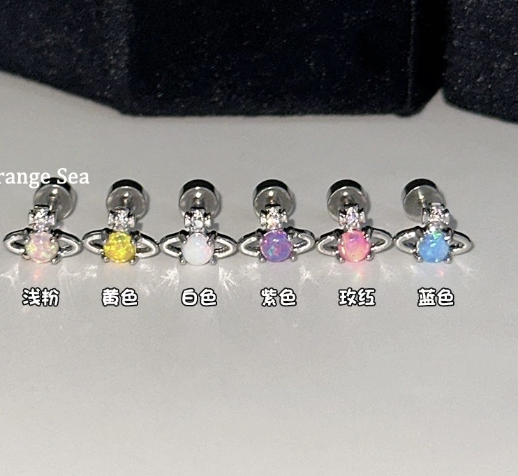 Orejeras de saturno titanio médico orejeras de acero orejeras de hueso planeta orejeras de coclea pendientes ornamentos orejeras orejeras Application Scenario