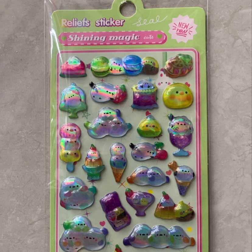 新款镭射浮雕贴