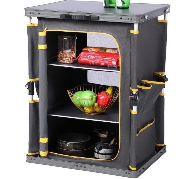 新款折叠储物柜户外露营烧烤野炊多用途便携收纳整理箱桌 