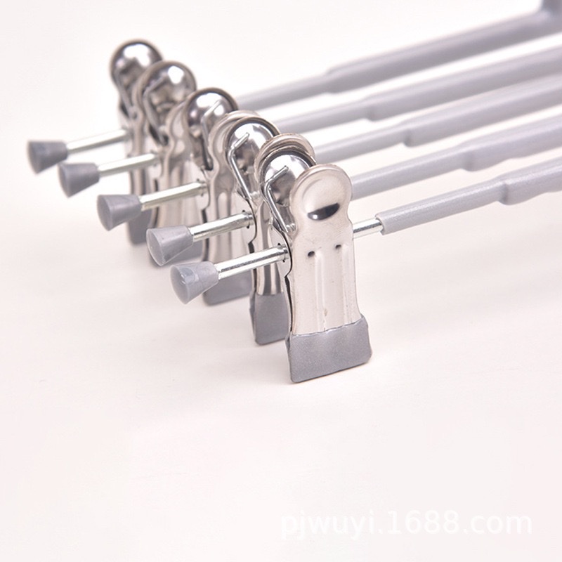 彩色裤夹无痕防滑裤夹家用收纳整理不锈钢裤架产品图