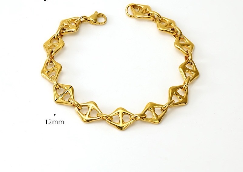 Stainless steel necklaces and bracelets, popular in Europe and America, in stock, environmentally friendly and color-preserving electroplated detail image 2