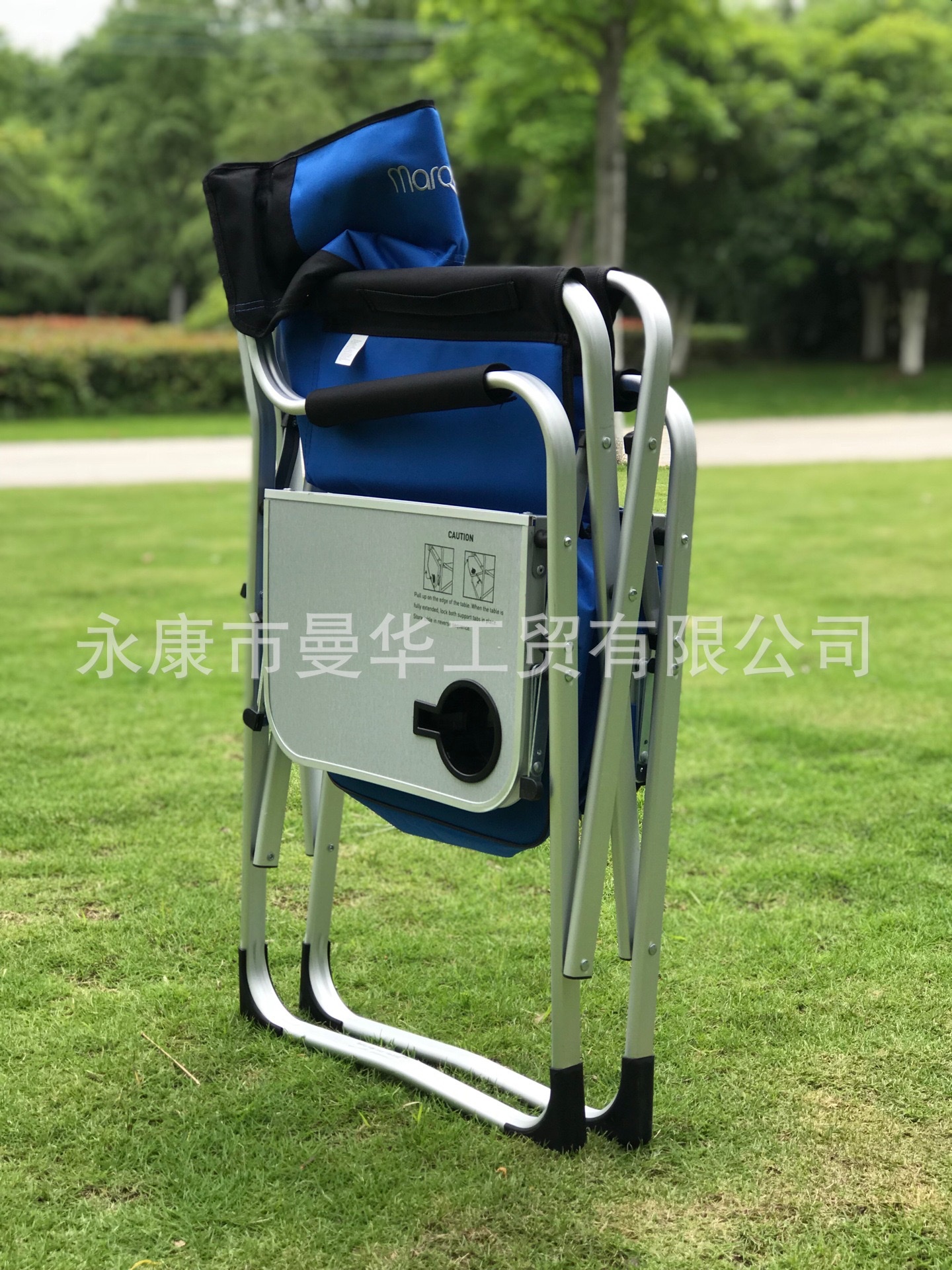 户外铝合金导演椅带侧桌折叠椅便携式冷藏保温箱包野营休闲沙滩椅 详情图2