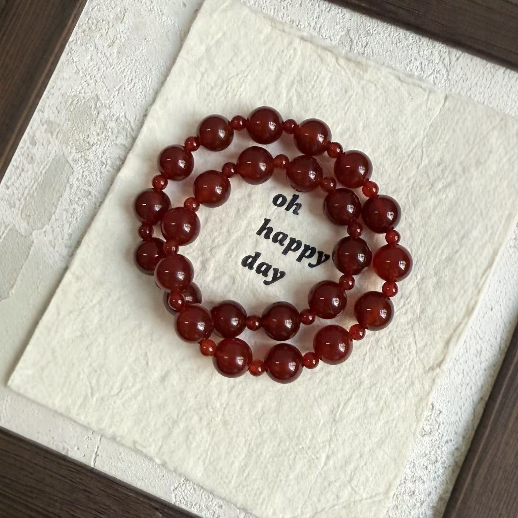 【许妍同款】灵月阁高颜值冰种红玛瑙双圈手链高级送人礼物闺蜜款【许妍同款】灵月阁高颜值冰种红玛瑙双圈手链高级送人礼物闺蜜款详情图3