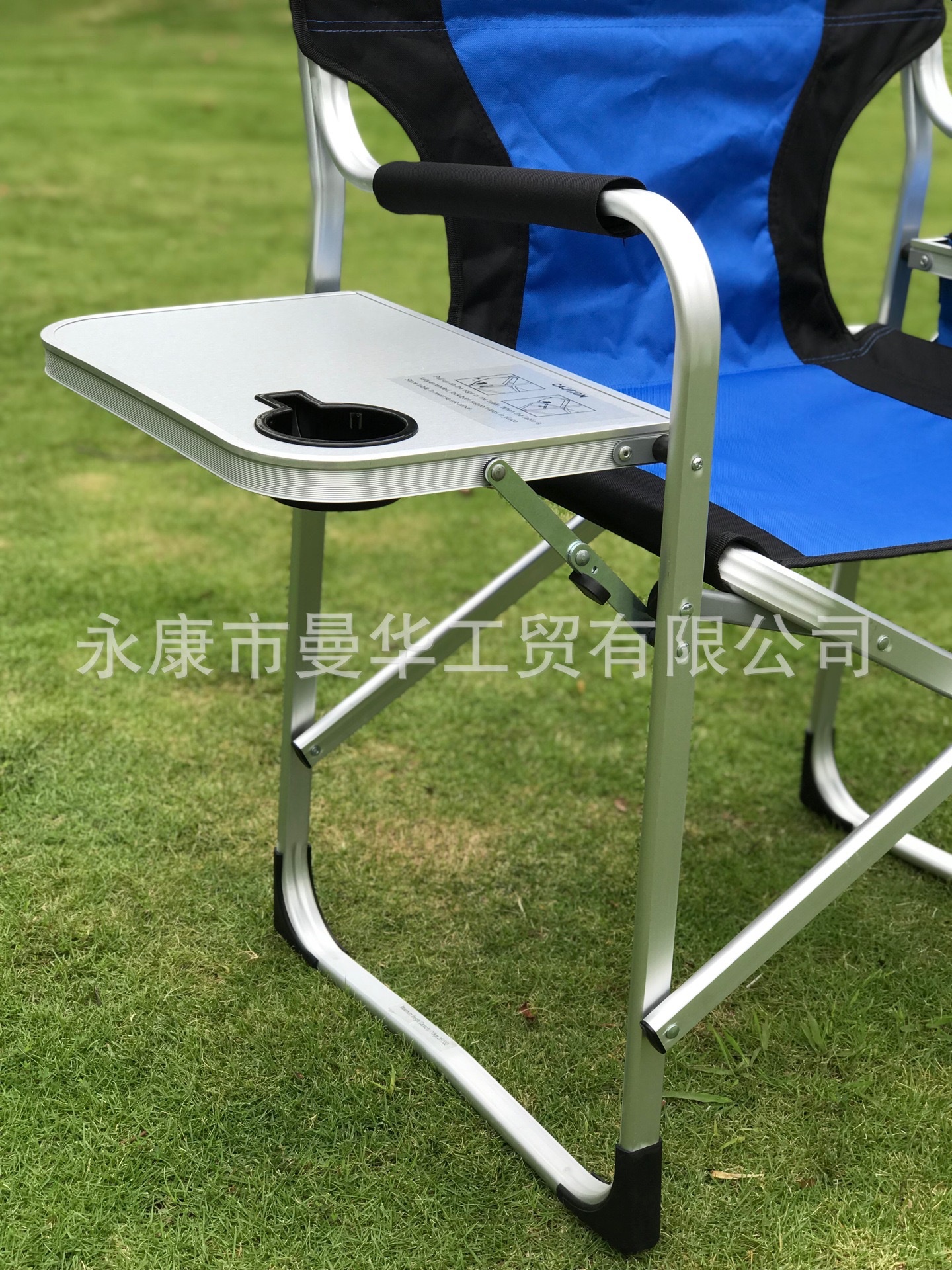 户外铝合金导演椅带侧桌折叠椅便携式冷藏保温箱包野营休闲沙滩椅 详情图5