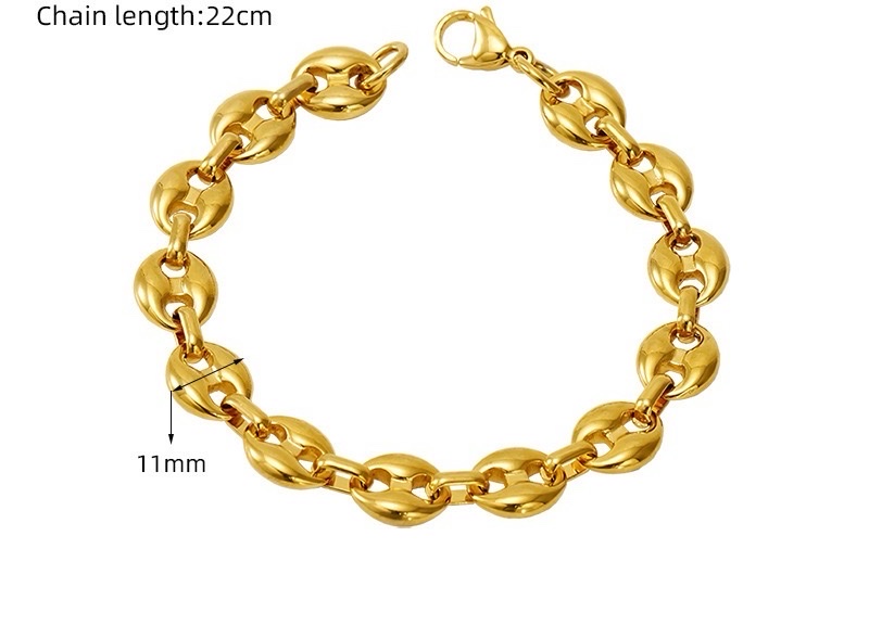 Stainless steel necklaces and bracelets, popular in Europe and America, in stock, environmentally friendly and color-preserving electroplated detail image 5