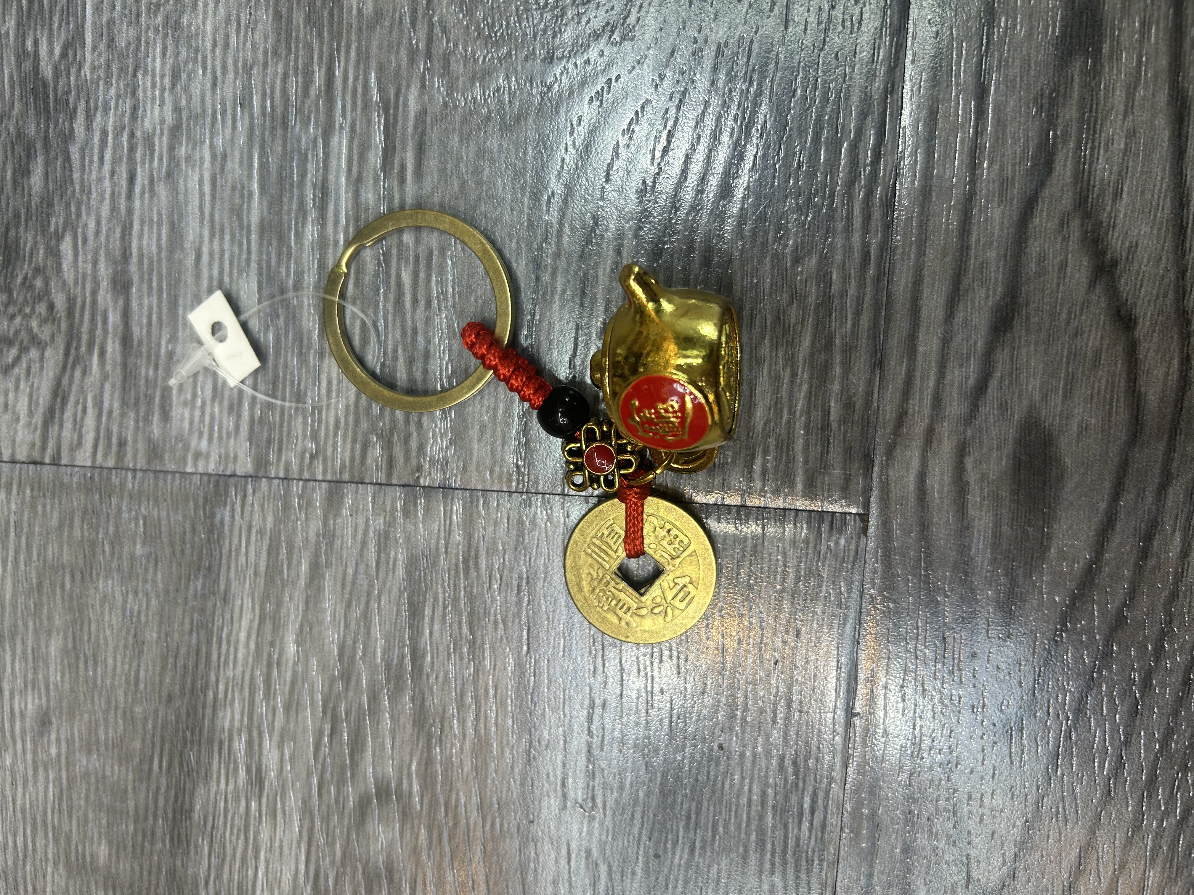 羊毛毡挂件带灯章鱼钥匙扣钥匙挂玻璃钥匙扣创意个性挂饰铜钱钥匙扣图