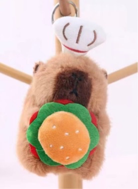 可爱毛绒卡皮巴拉公仔钥匙扣批发学生书包小挂件摆件玩偶娃娃抓机 产品图