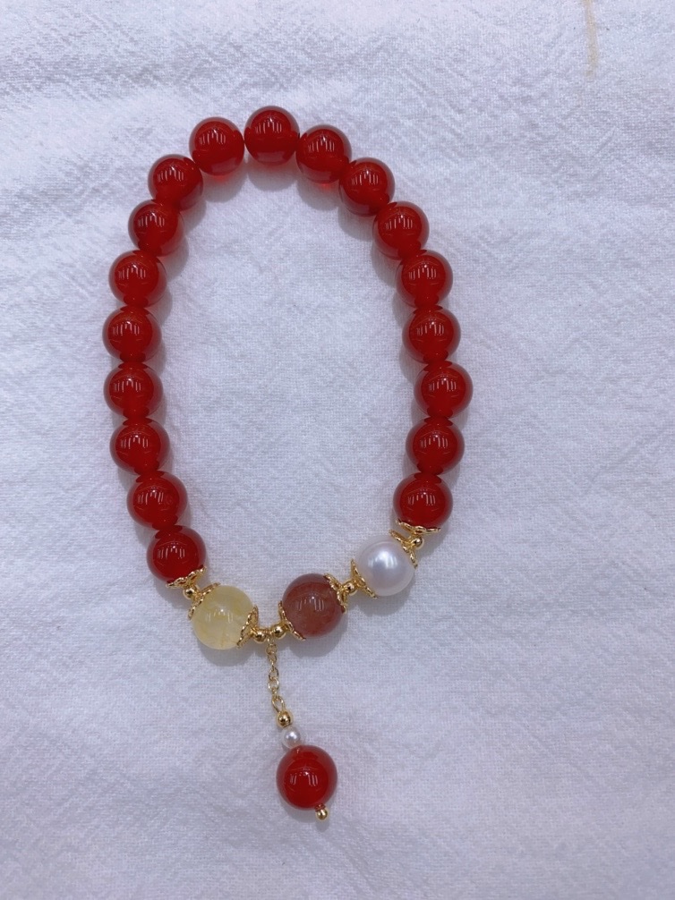 红玛瑙手串时尚饰品女简约手链手饰闺蜜款潮流百搭