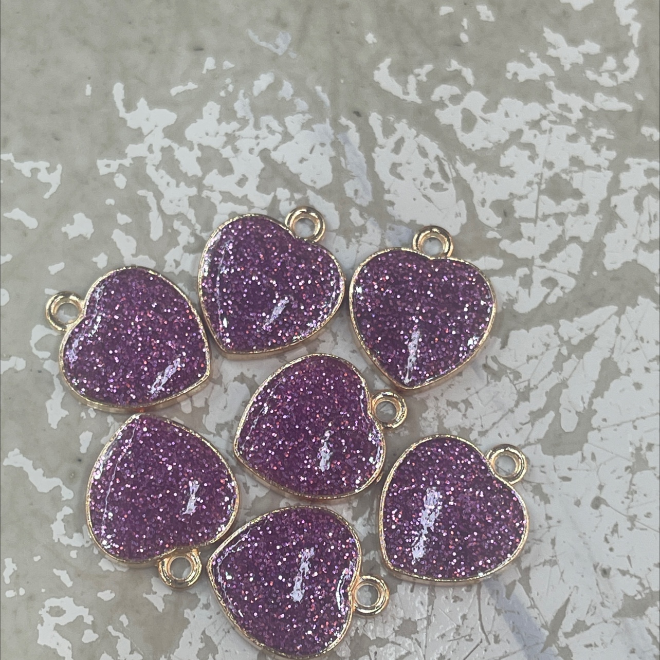 闪粉爱心，手链配件，项链配件，发饰配件，手机链配件