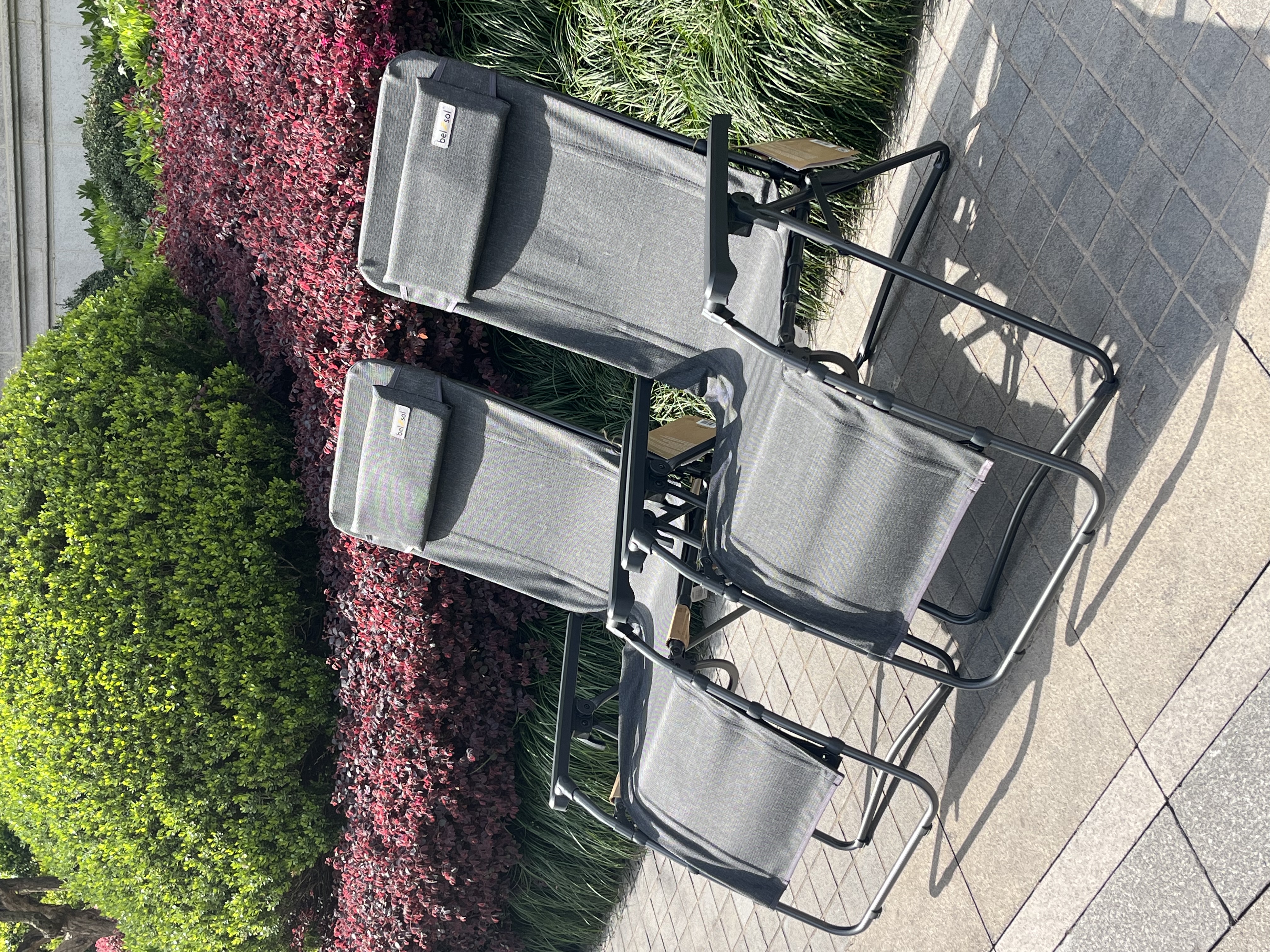 户外折叠躺椅午休午睡办公室靠椅折叠床休闲靠背沙滩椅子懒人家用阳台 白底实物图