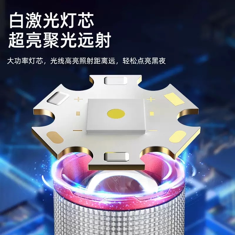 新款强光手电筒跨境新款夜骑户外照明充电远射应急便携多功能防水