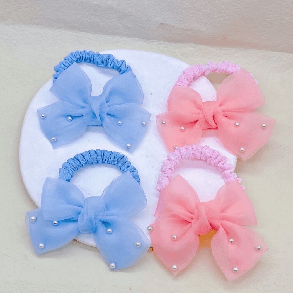 贝利饰品1公主儿童头绳扎头发女孩蝴蝶结皮筋宝宝头饰品珍珠发圈新款详情图5