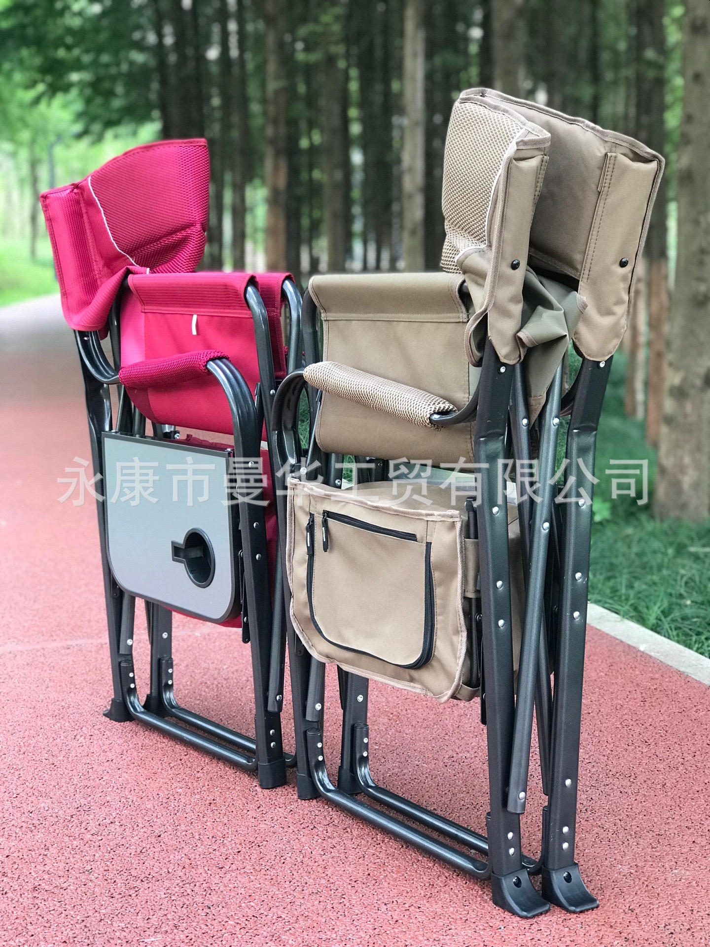 欧版新款折叠椅户外休闲写生便携豪华导演椅带侧台带冰包加大尺寸 详情图2