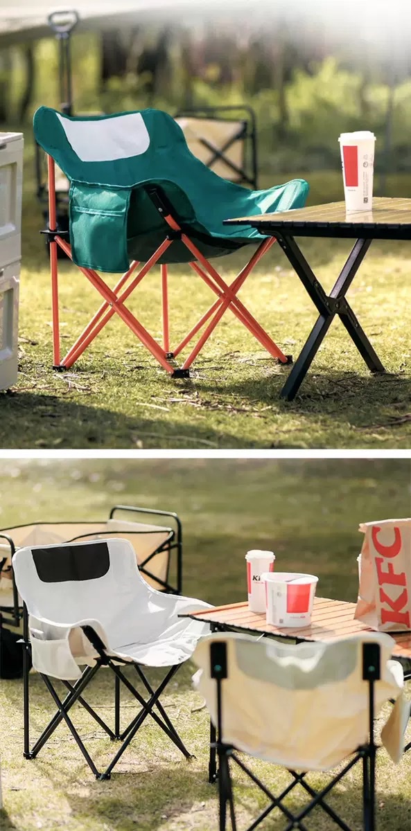 户外露营折叠椅子钓鱼椅写生板凳烧烤摆摊露营装备跨境便携月亮椅 沙滩椅详情图9