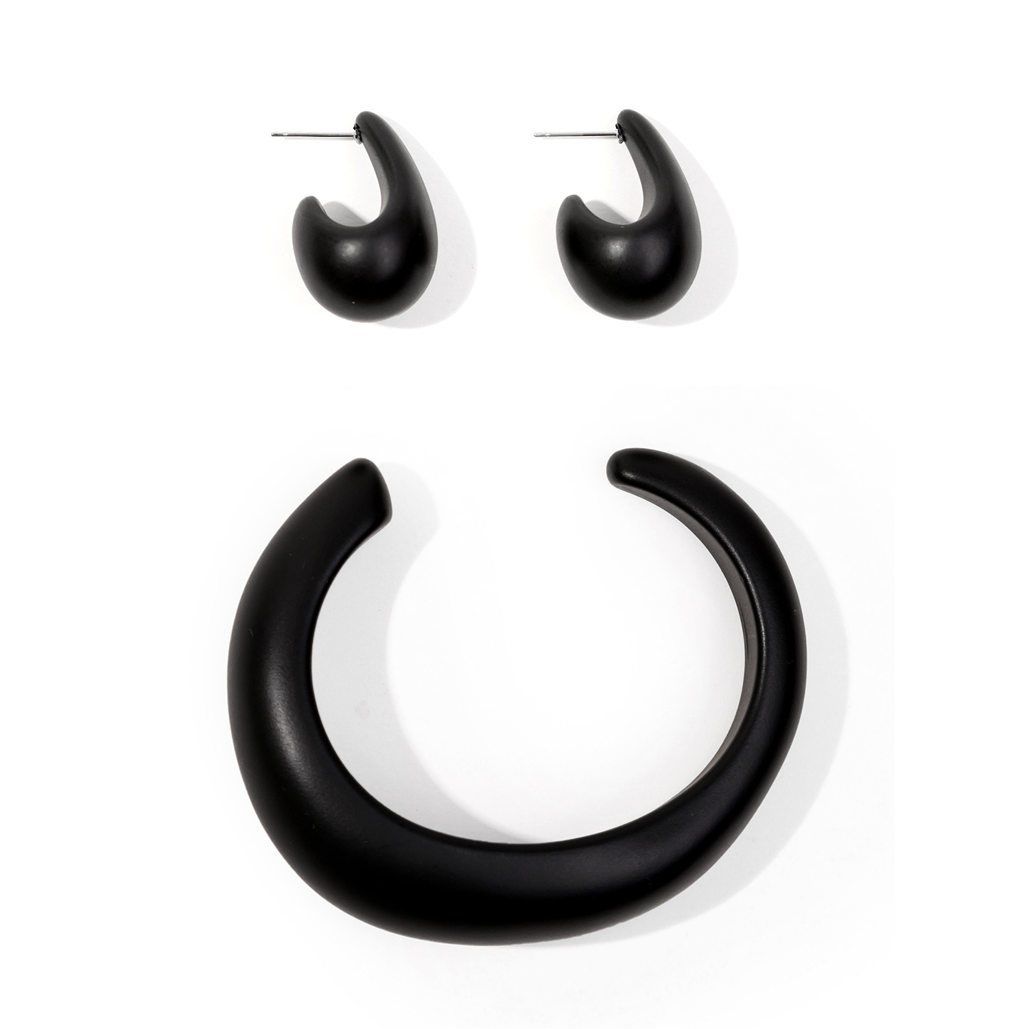 时尚手镯耳钉喷漆仿木耳饰手镯简约耳堵防掉耳钉女气质百搭耳饰品配饰耳钉饰品饰品