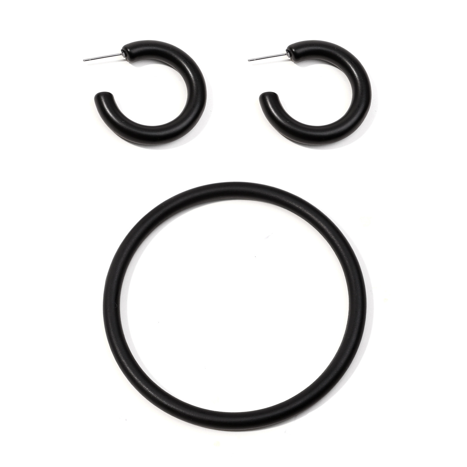 时尚简约喷漆仿木手镯耳钉耳饰耳堵女气质百搭耳饰品配饰潮流款