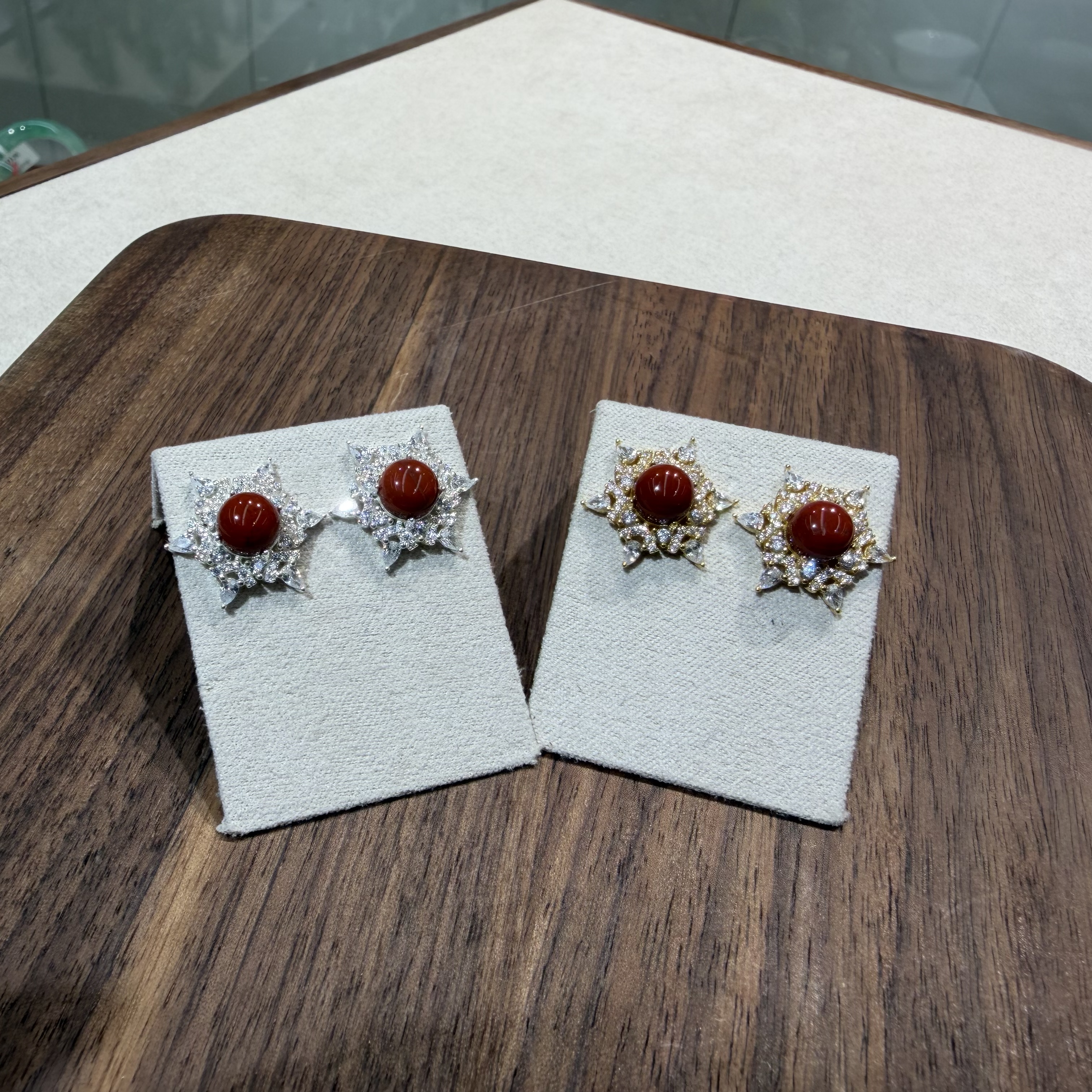 【一妃聚宝】925纯银天然南红耳钉女2025年新款爆款高级感耳环独特耳饰详情图2