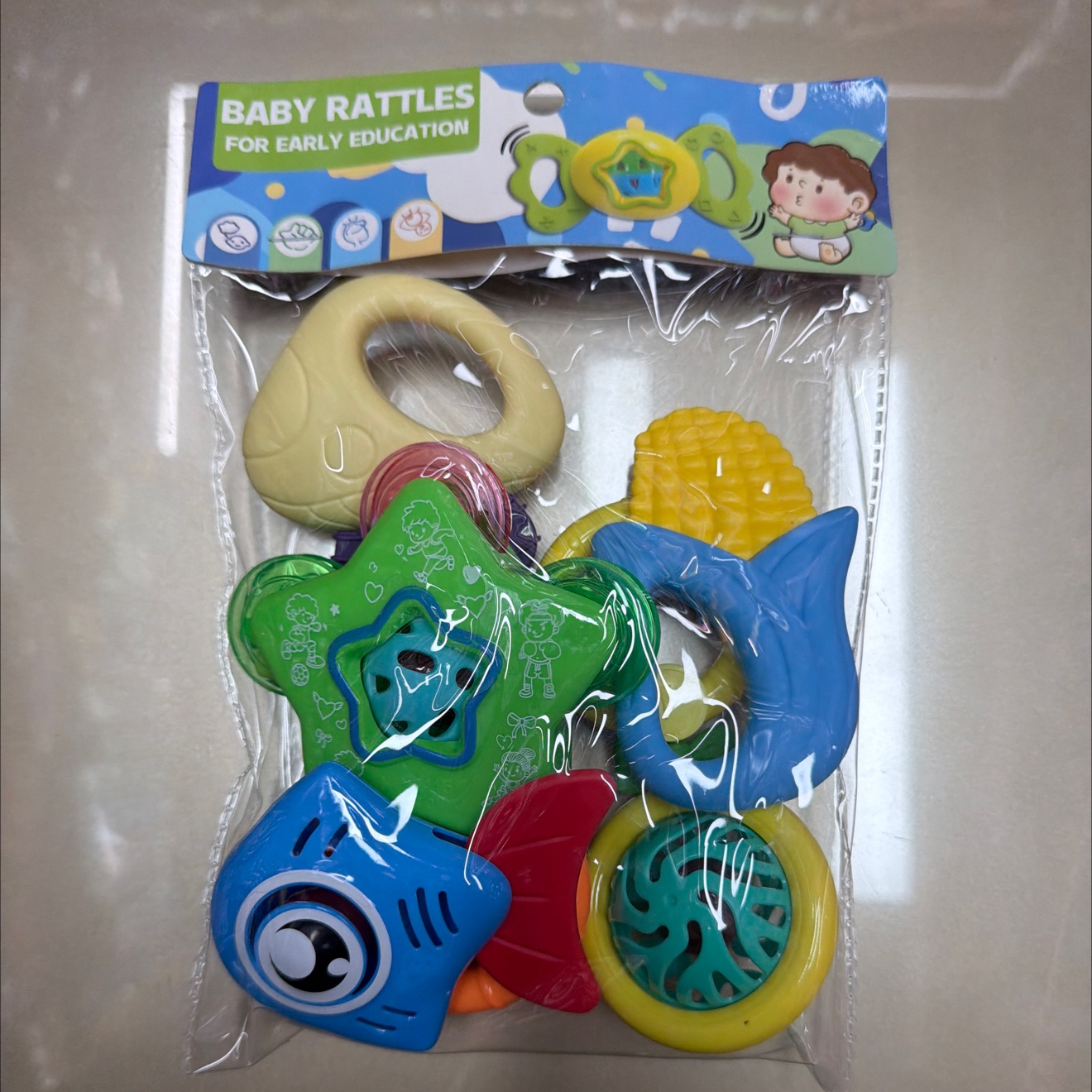 小天乐萌趣早教摇铃宝宝哄睡神器舒适安抚婴儿玩具轻松入眠