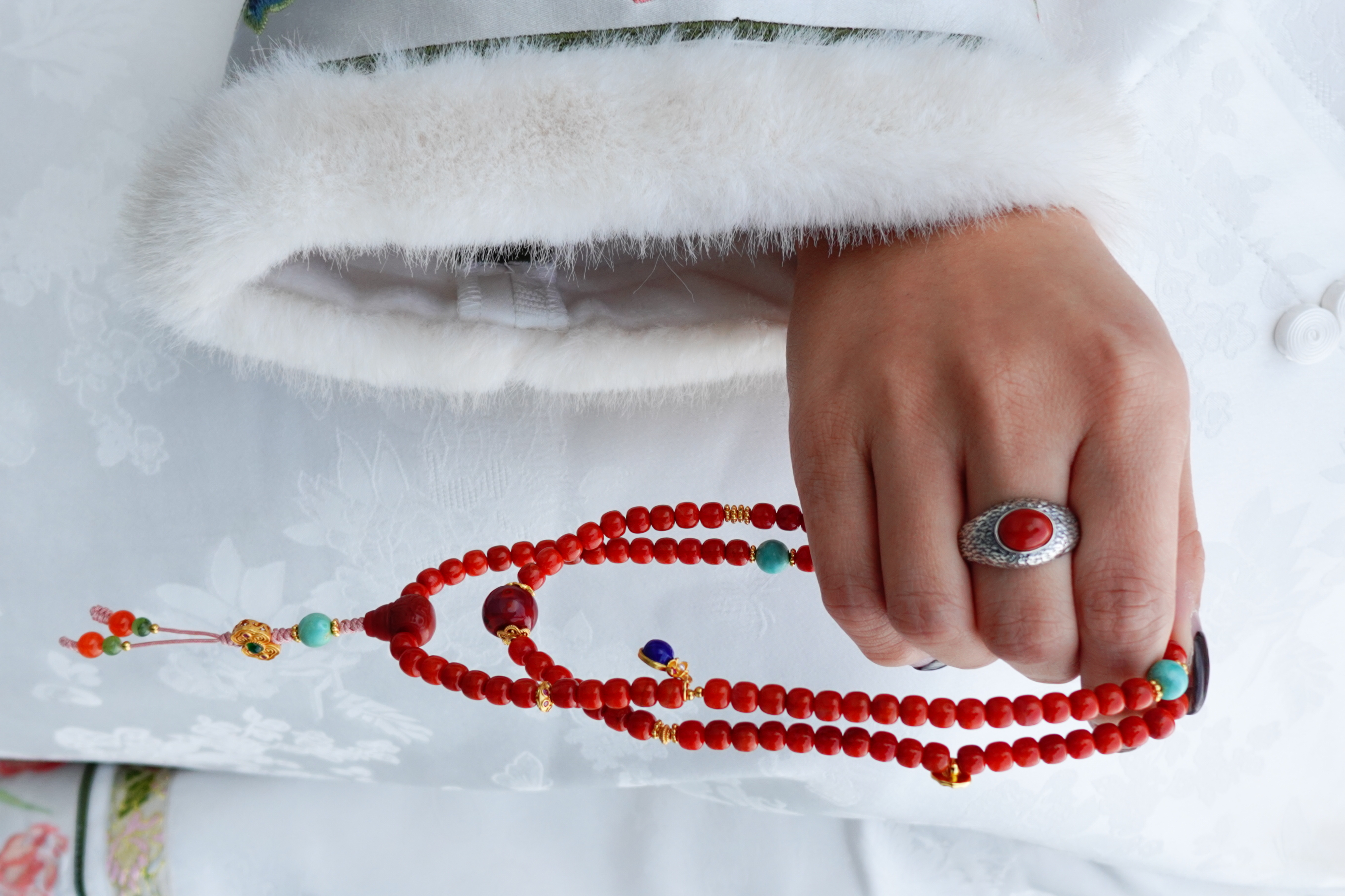 【一妃聚宝】南红项链纯手工DIY手链手串设计108颗原创设计毛衣链详情图3