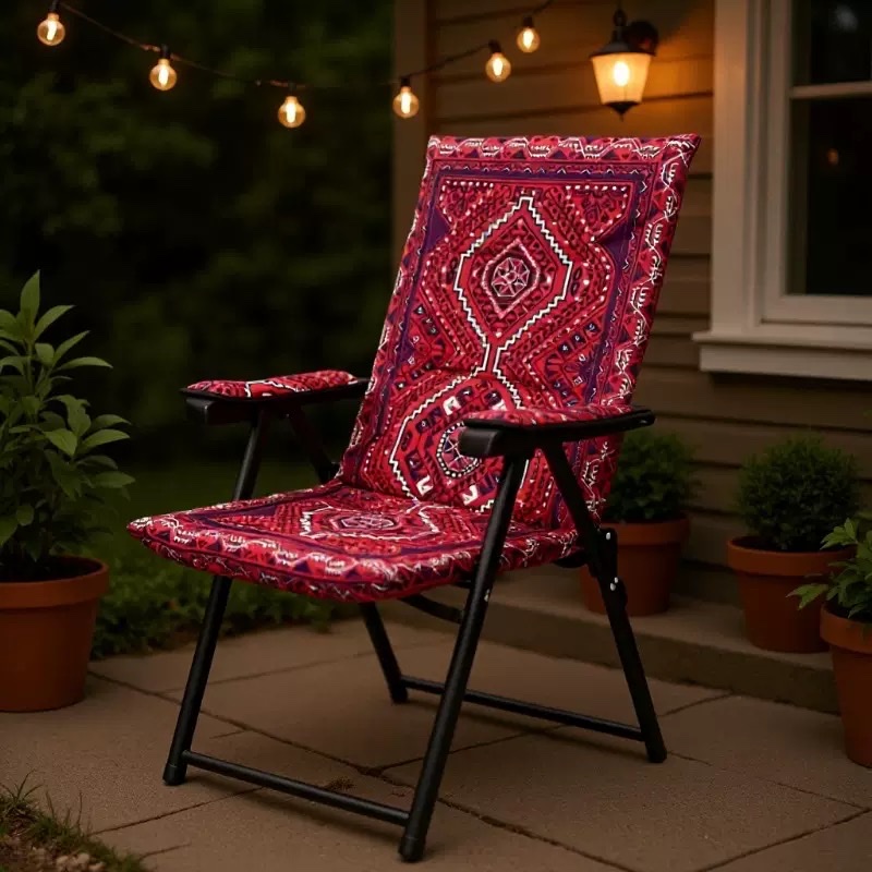 高品质户外休闲椅野营椅折叠铁布椅营地椅民族风特色椅家用椅子 
