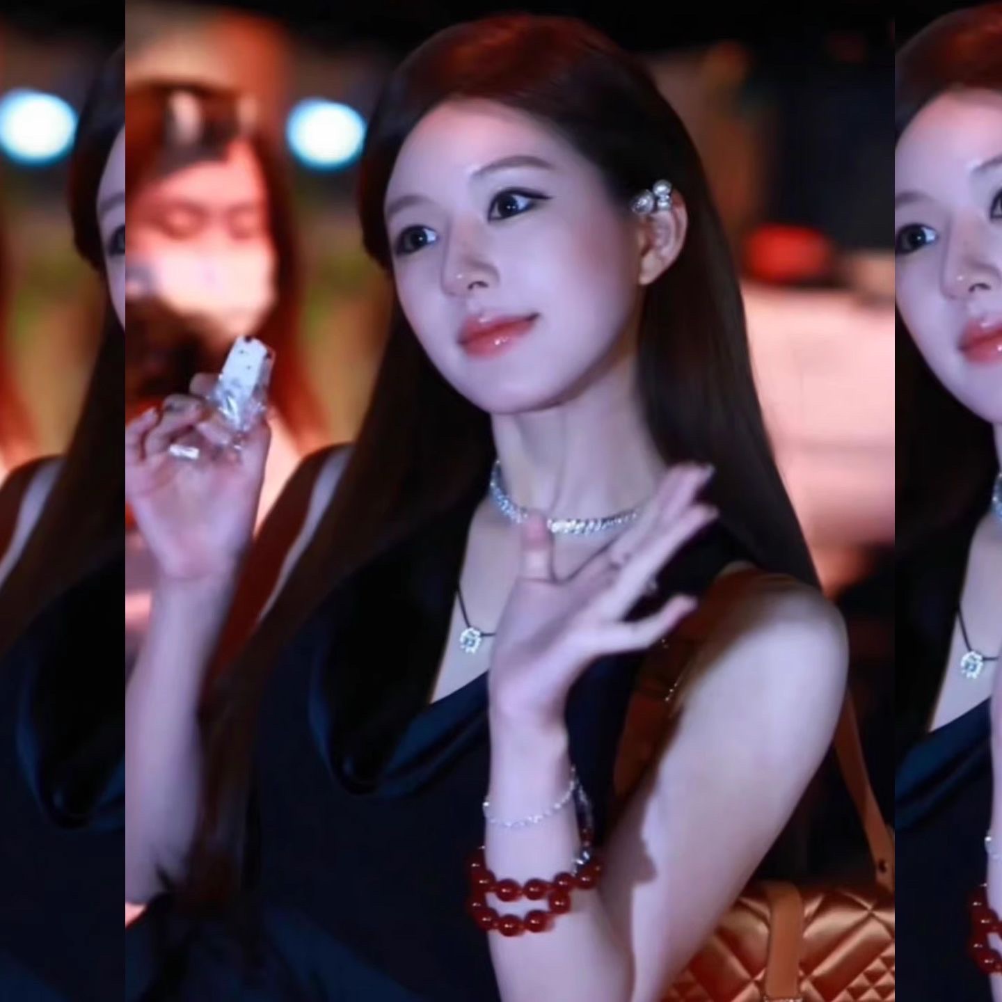 【 Xu Yan's Same Style 】 Lingyue Pavilion High Appearance Level Ice-type Red Agate Double Ring Bracelet, High-end Gift for Best Friends Specification image