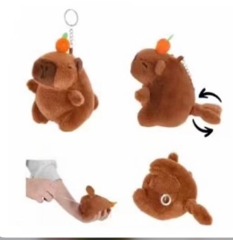 可爱毛绒卡皮巴拉公仔钥匙扣批发学生书包小挂件摆件玩偶娃娃抓机 细节图