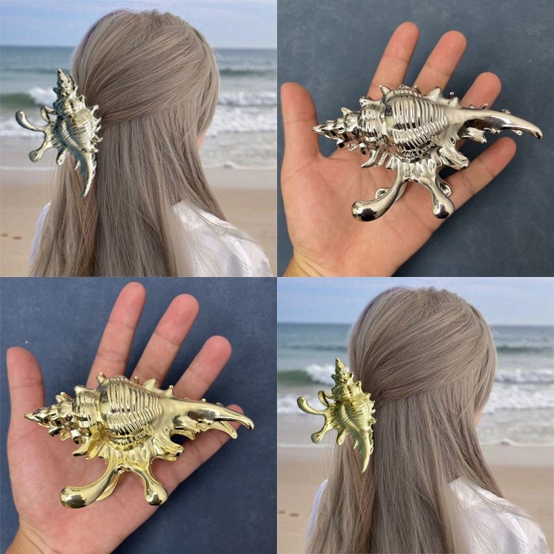 Summer InS-style hair clips, niche design creativity, sparkling conch ocean head accessories, exquisite gifts, stylish hair accessories. detail image 2