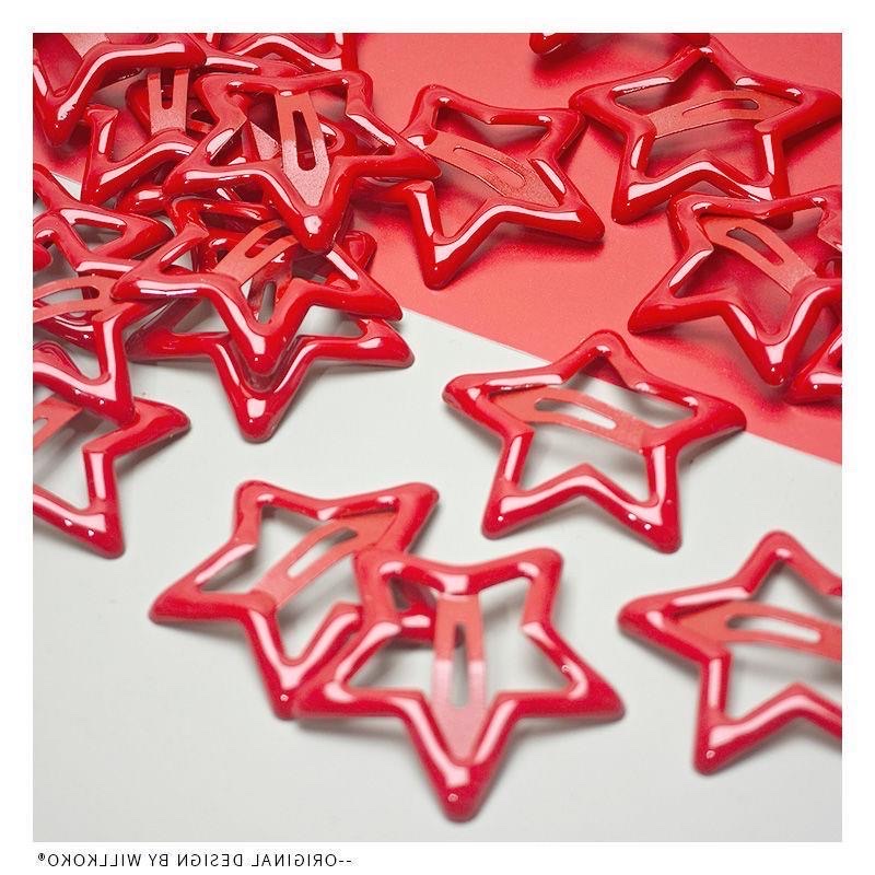 星星发夹中国风新年星星红色夹子儿童红色发夹氛围感红色大红色详情图4