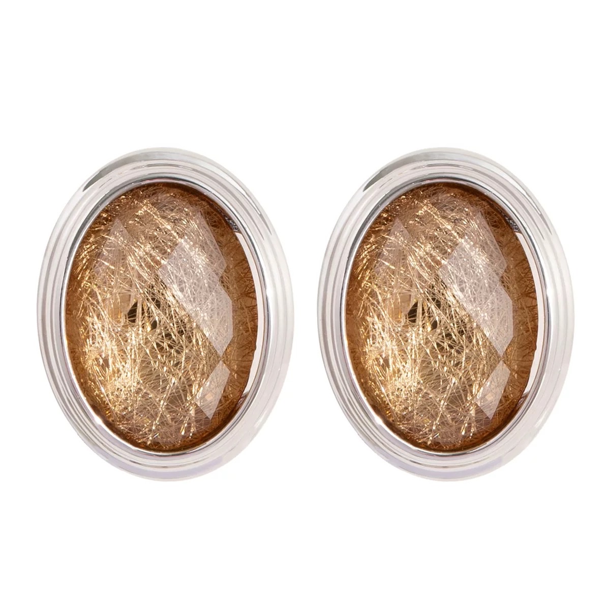 Silver needle, European and American cross-border fashion, exquisite geometric oval resin ear studs, high-end, light luxury, niche and individual earrings, women's ear plugs details Picture