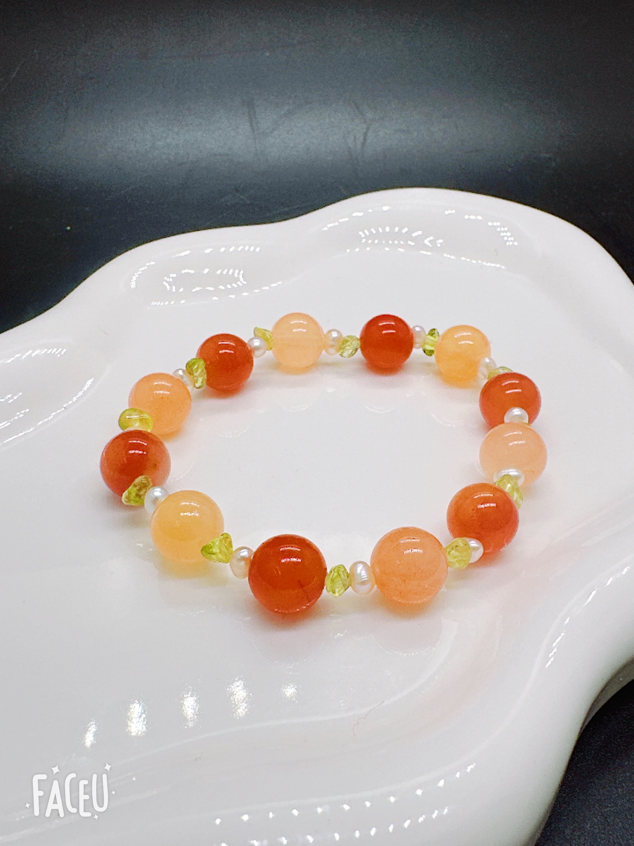 天然金丝玉多宝水晶手串手链女隔珍珠配饰绿碎石文玩手串细节图