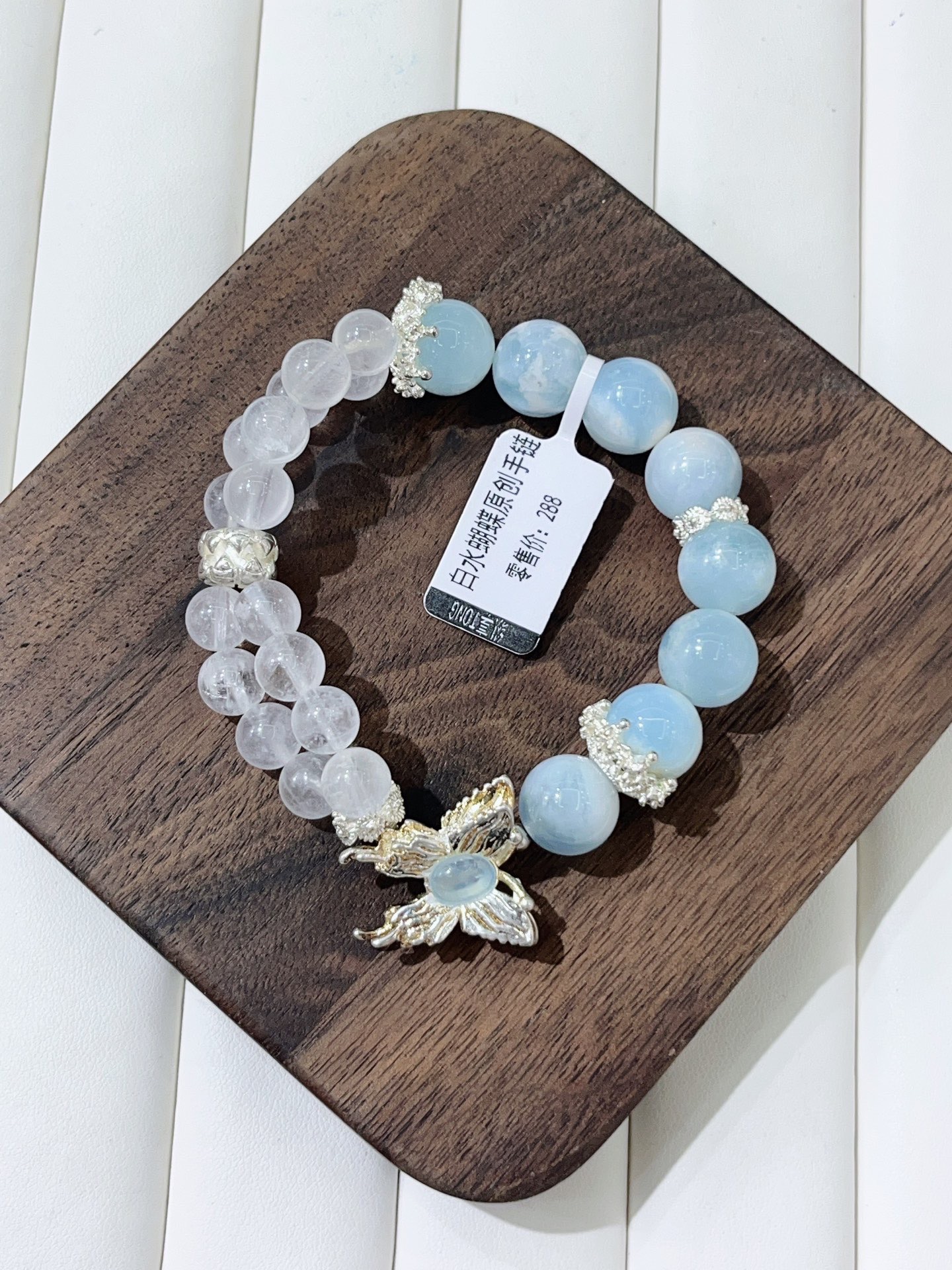 白水晶➕海蓝宝原创手链水晶手串