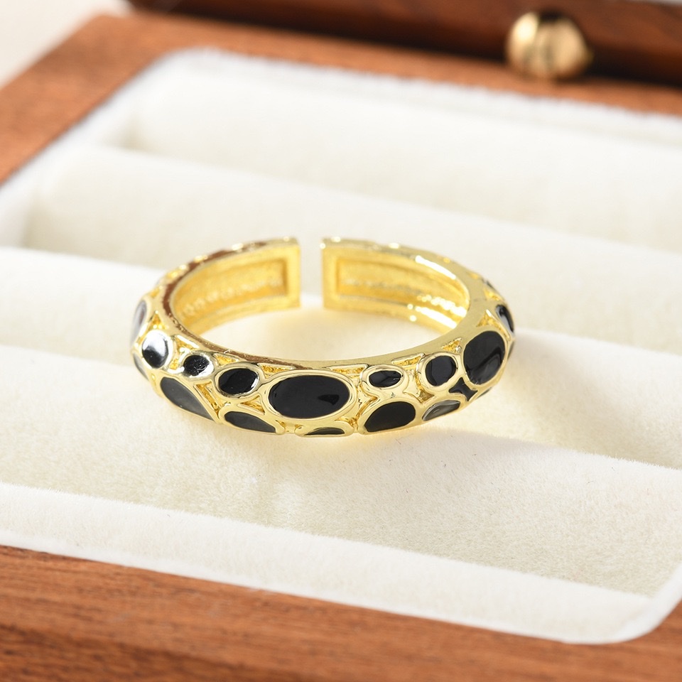 Women's personalized children's rings, vintage enamel jewelry, fashionable accessories, multiple choices, beautiful enamel colorful rings, stackable, adjustable in size and color, customizable jewelry accessories, vintage ring accessories details Picture
