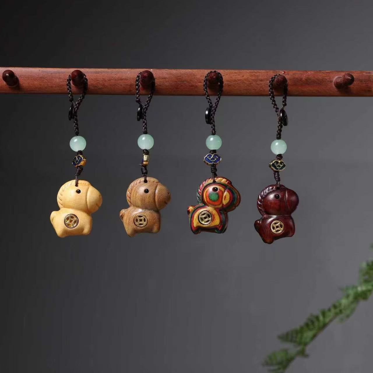 文玩葫芦小配件星月菩提籽2026新款车挂包挂钥匙链可爱猫狗原木胡桃木