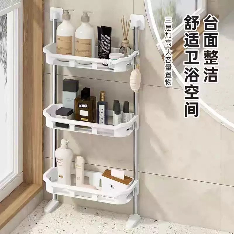 Bathroom storage rack, bathroom storage, wall-mounted toilet storage, no need for drilling, seasoning storage rack detail image 5
