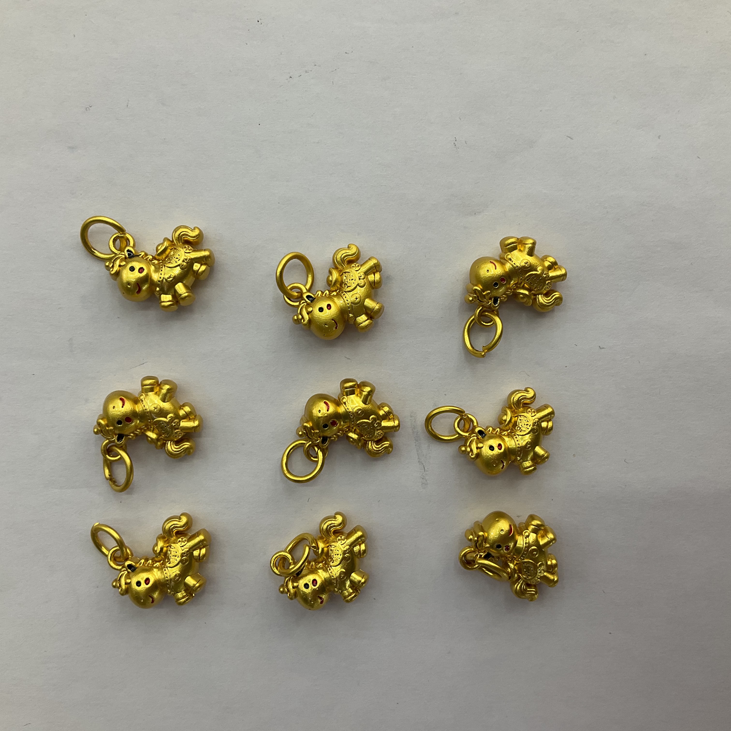 古法金保色锌合金招财小马隔珠手工DIY手链项链配件