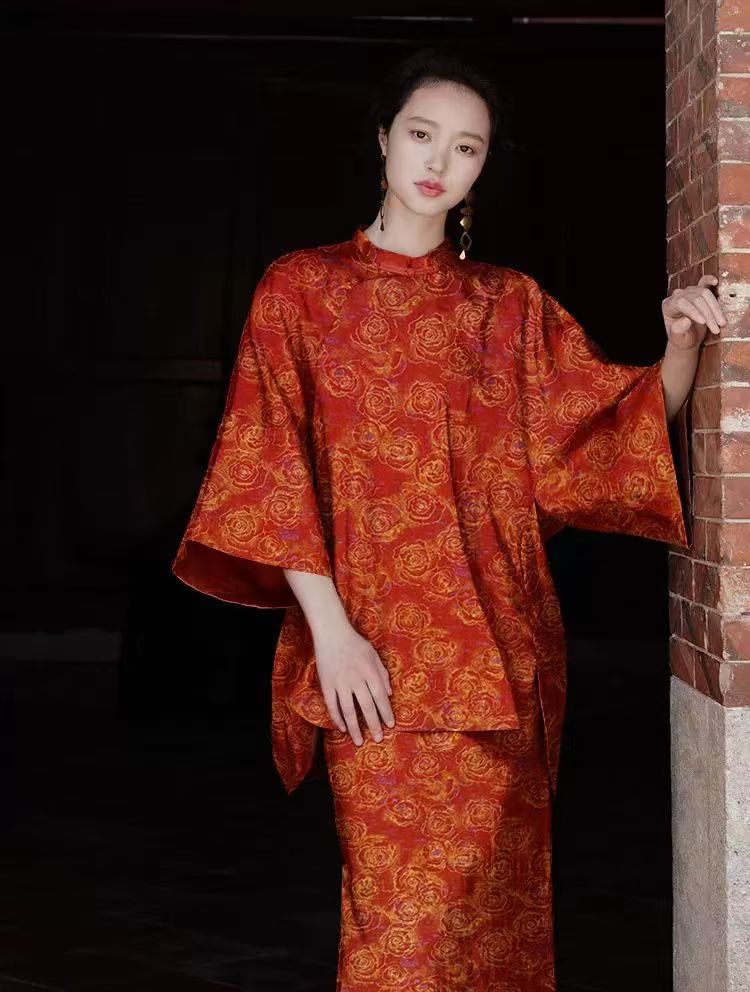 织金老宋锦，玫瑰锦1.4门幅37姆米，料子很有质感，上手有重量感细节图